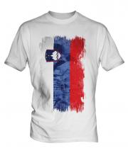 Slovenia Grunge Flag Mens T-Shirt