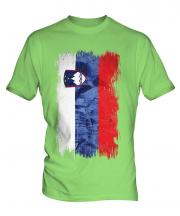Slovenia Grunge Flag Mens T-Shirt