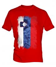 Slovenia Grunge Flag Mens T-Shirt