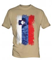 Slovenia Grunge Flag Mens T-Shirt