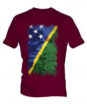 Solomon Islands Grunge Flag Mens T-Shirt