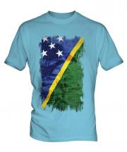 Solomon Islands Grunge Flag Mens T-Shirt