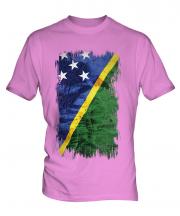 Solomon Islands Grunge Flag Mens T-Shirt