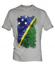Solomon Islands Grunge Flag Mens T-Shirt