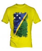 Solomon Islands Grunge Flag Mens T-Shirt