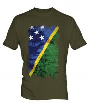 Solomon Islands Grunge Flag Mens T-Shirt