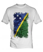 Solomon Islands Grunge Flag Mens T-Shirt