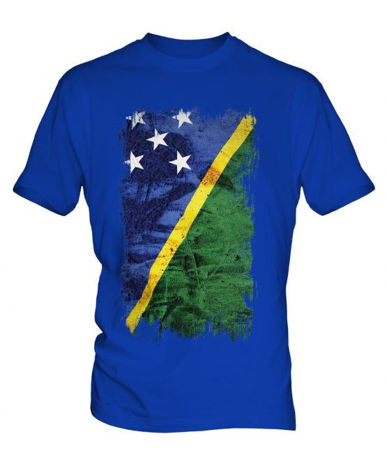 Solomon Islands Grunge Flag Mens T-Shirt