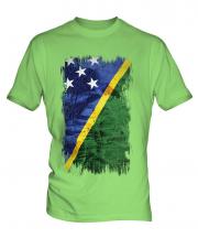 Solomon Islands Grunge Flag Mens T-Shirt