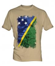Solomon Islands Grunge Flag Mens T-Shirt