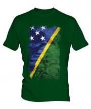 Solomon Islands Grunge Flag Mens T-Shirt