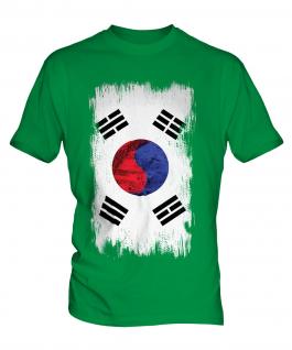 South Korea Grunge Flag Mens T-Shirt