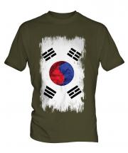 South Korea Grunge Flag Mens T-Shirt