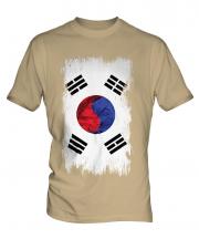 South Korea Grunge Flag Mens T-Shirt