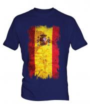 Spain Grunge Flag Mens T-Shirt