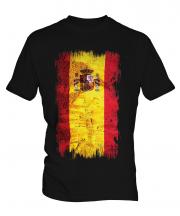 Spain Grunge Flag Mens T-Shirt