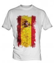 Spain Grunge Flag Mens T-Shirt