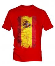 Spain Grunge Flag Mens T-Shirt