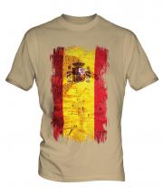 Spain Grunge Flag Mens T-Shirt