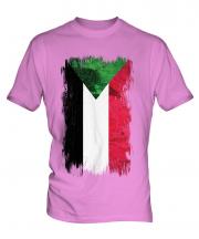 Sudan Grunge Flag Mens T-Shirt