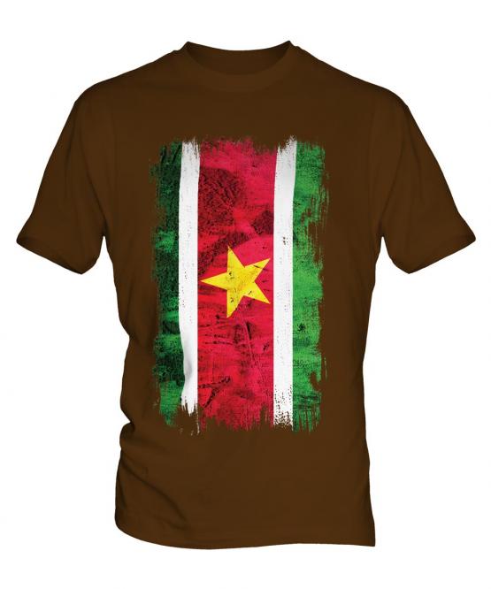 Suriname Grunge Flag Mens T-Shirt