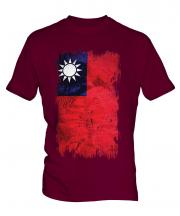 Taiwan Grunge Flag Mens T-Shirt