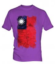 Taiwan Grunge Flag Mens T-Shirt