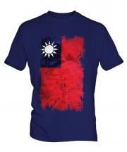 Taiwan Grunge Flag Mens T-Shirt