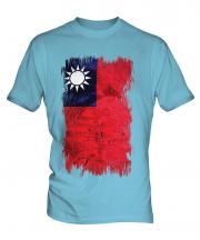 Taiwan Grunge Flag Mens T-Shirt