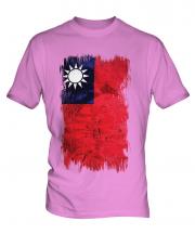 Taiwan Grunge Flag Mens T-Shirt