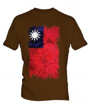 Taiwan Grunge Flag Mens T-Shirt