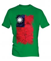 Taiwan Grunge Flag Mens T-Shirt