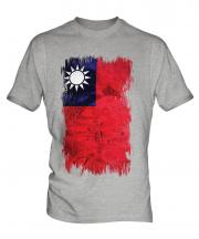 Taiwan Grunge Flag Mens T-Shirt
