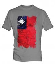Taiwan Grunge Flag Mens T-Shirt