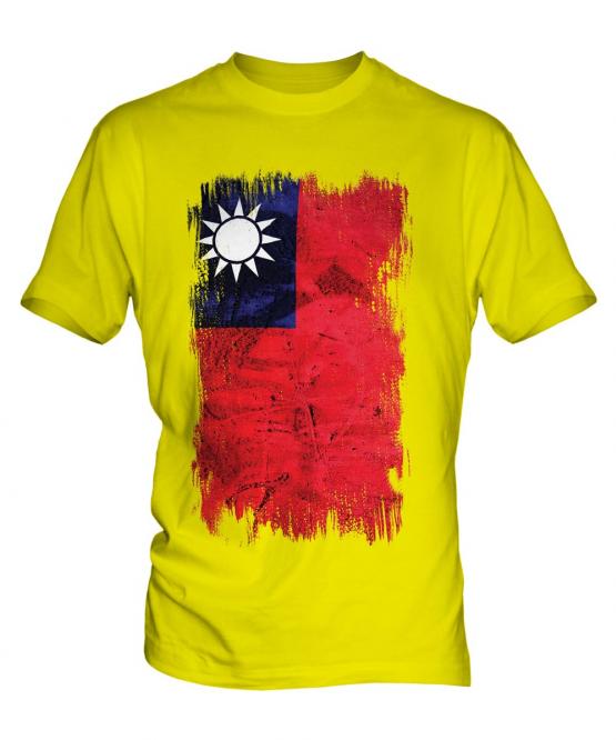 Taiwan Grunge Flag Mens T-Shirt