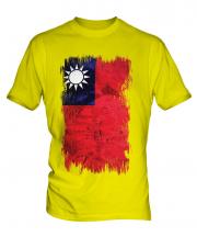 Taiwan Grunge Flag Mens T-Shirt