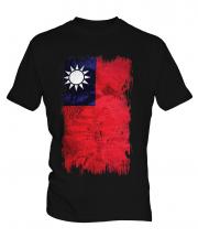 Taiwan Grunge Flag Mens T-Shirt