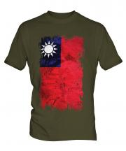 Taiwan Grunge Flag Mens T-Shirt