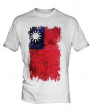 Taiwan Grunge Flag Mens T-Shirt