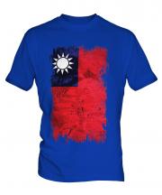Taiwan Grunge Flag Mens T-Shirt