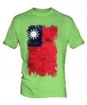 Taiwan Grunge Flag Mens T-Shirt