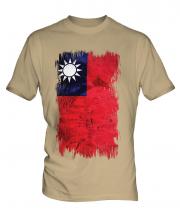 Taiwan Grunge Flag Mens T-Shirt