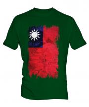 Taiwan Grunge Flag Mens T-Shirt