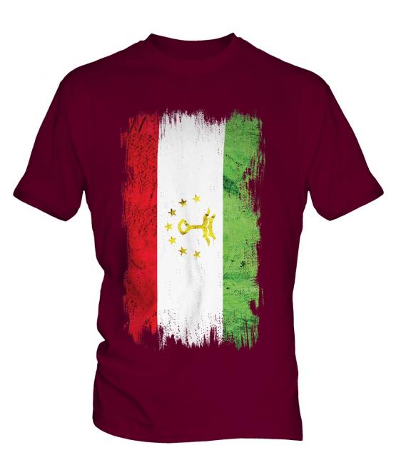 Tajikistan Grunge Flag Mens T-Shirt