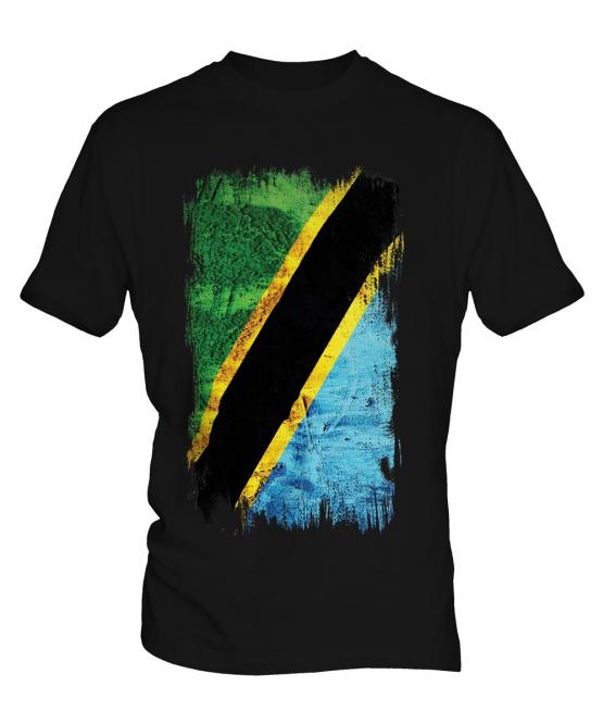 Tanzania Grunge Flag Mens T-Shirt