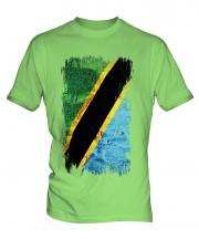 Tanzania Grunge Flag Mens T-Shirt