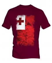 Tonga Grunge Flag Mens T-Shirt