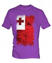 Tonga Grunge Flag Mens T-Shirt