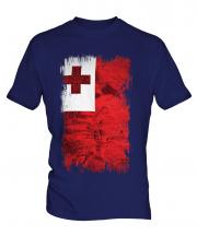 Tonga Grunge Flag Mens T-Shirt