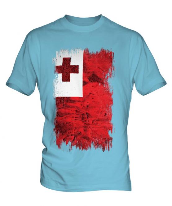 Tonga Grunge Flag Mens T-Shirt